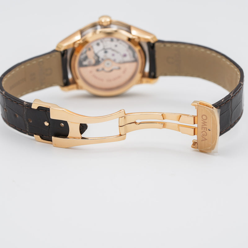 Omega De Ville Hours Vision 41 mm Red Gold On Leather Strap clasp 2