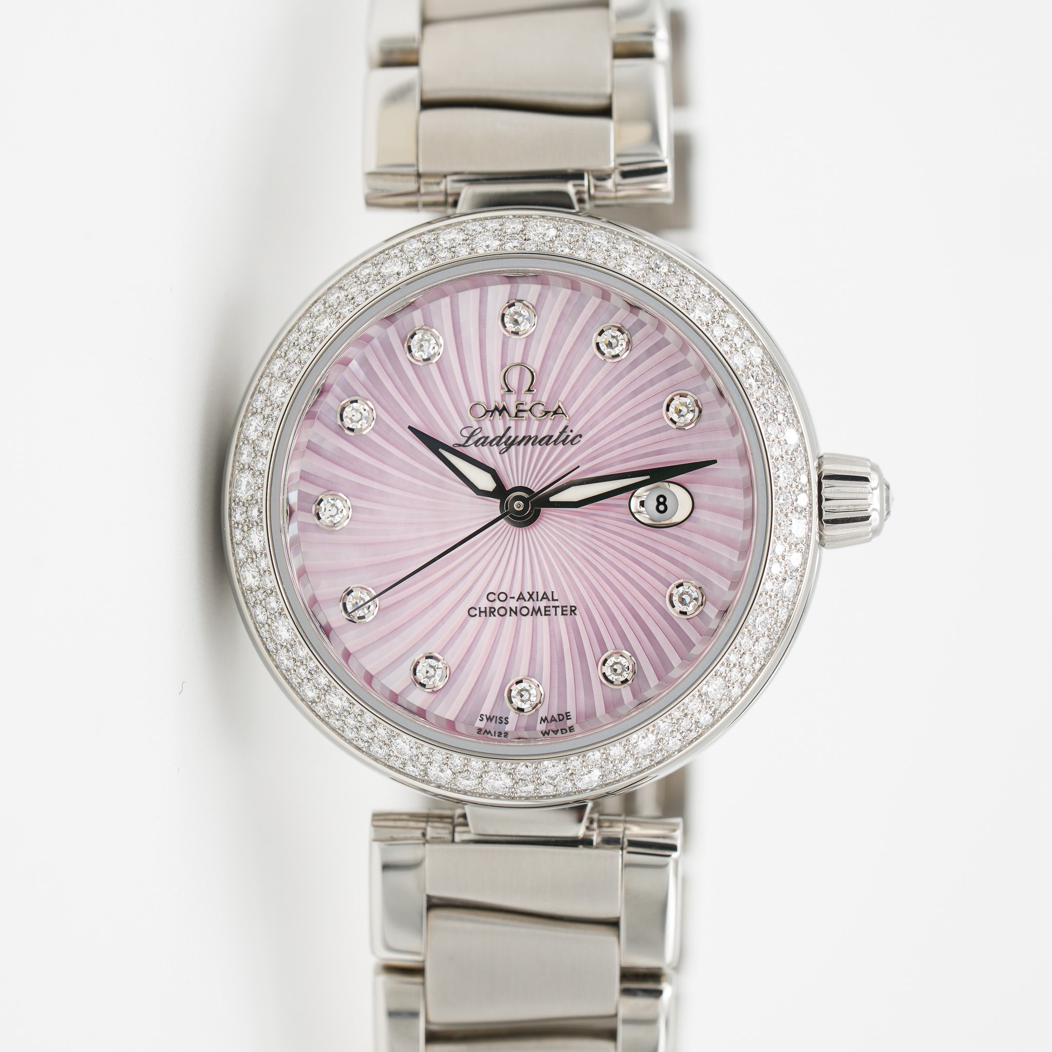 Omega 425.35.34.20.57.001 De Ville Ladymatic Co-Axial 34 mm Diamonds Watch dial 3