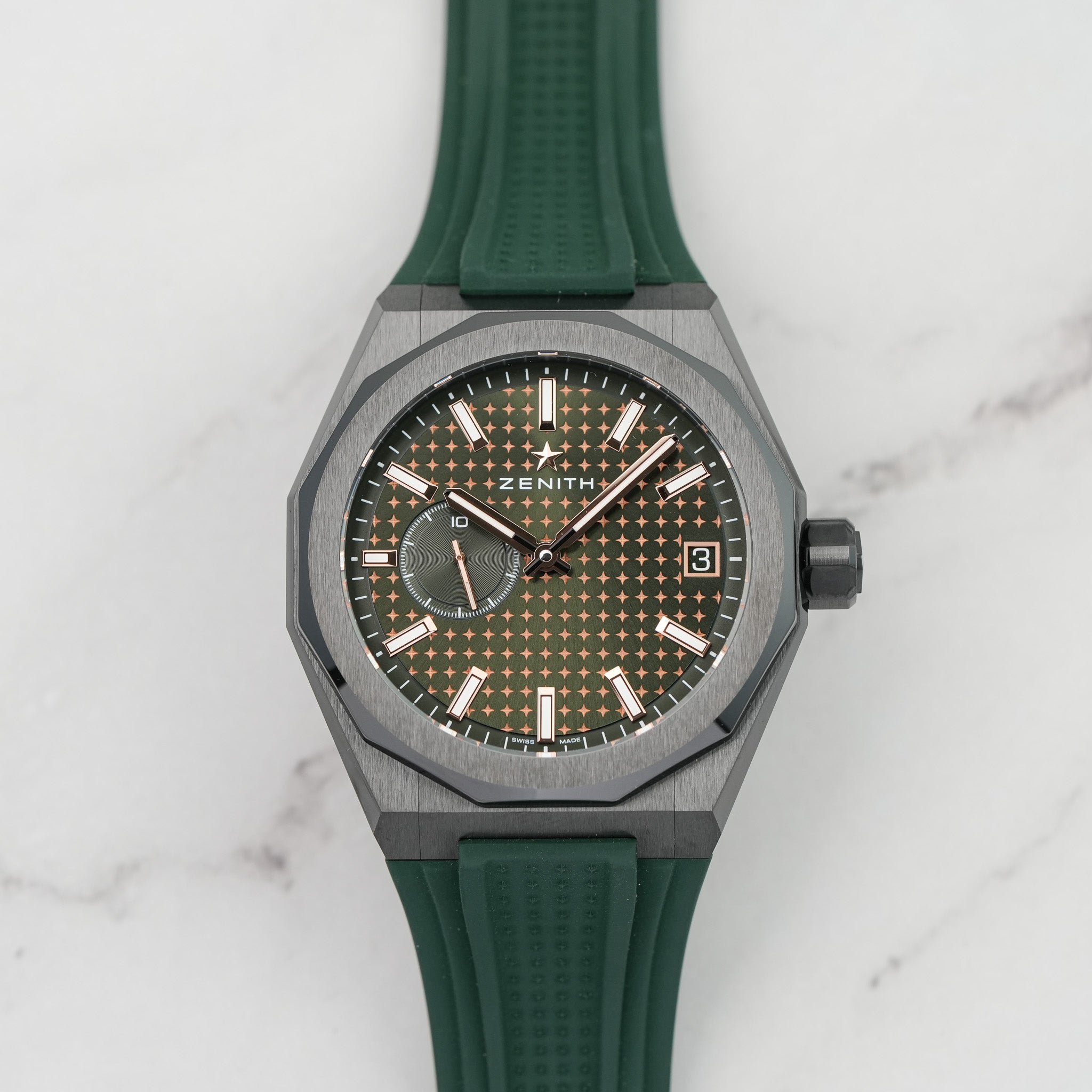 Zenith Defy Skyline Americas Limited Edition Black Ceramic green strap