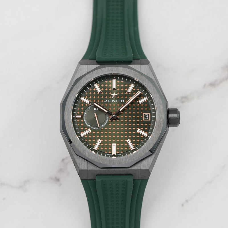 Zenith Defy Skyline Americas Limited Edition Black Ceramic green strap