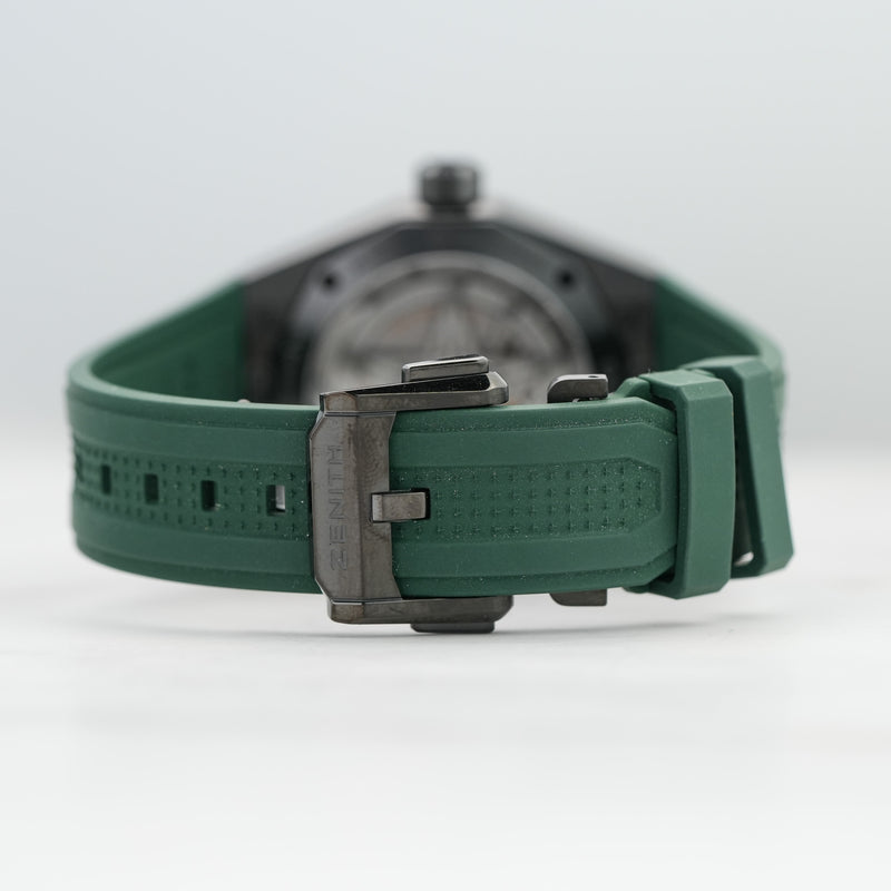Zenith Defy Skyline Americas Limited Edition Black Ceramic clasp green rubber