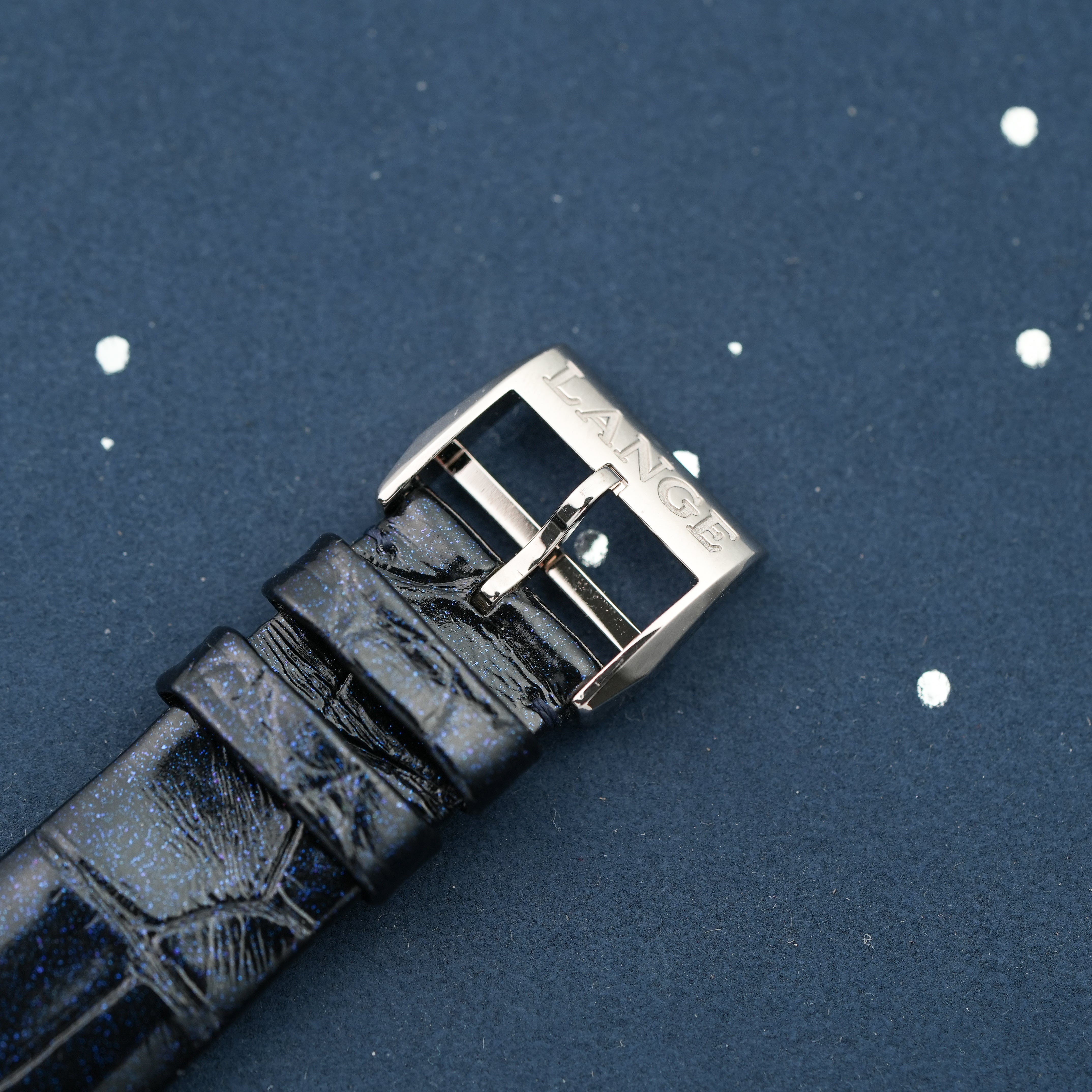 2024 A. Lange & Söhne Little Lange 1 Moonphase Aventurine white gold buckle