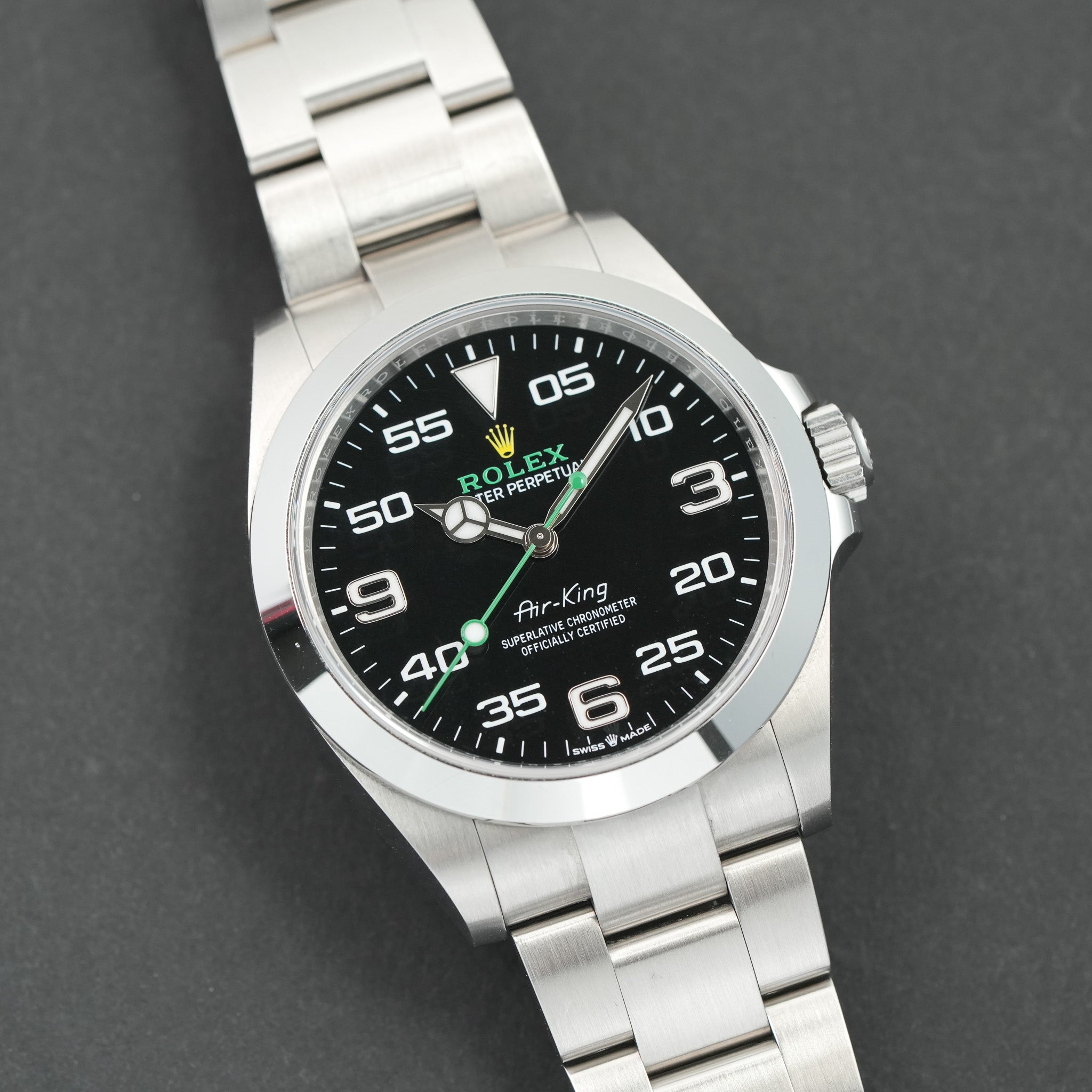 2024 Rolex Air King 40mm Full Set dial flatlay