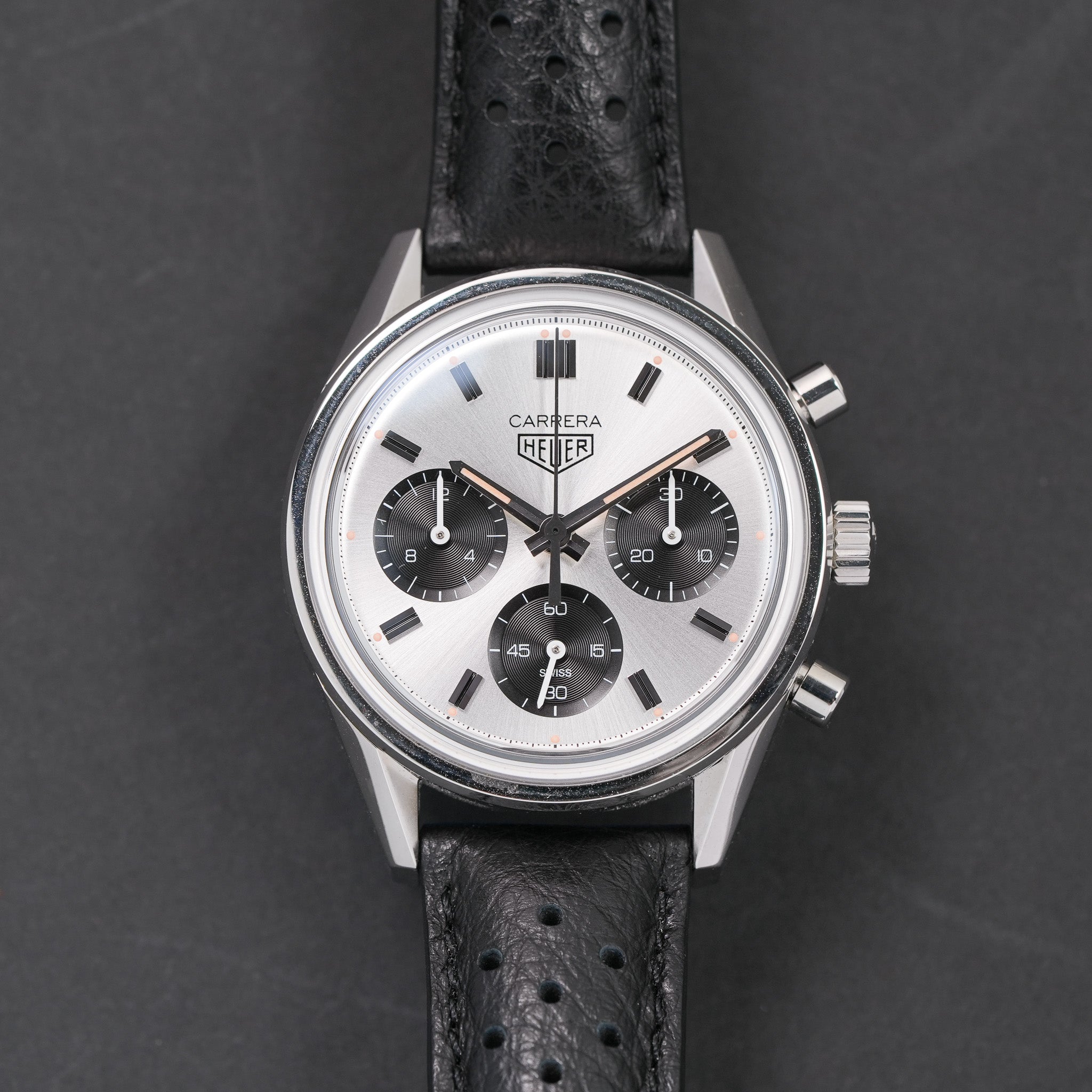 2023 Tag Heuer Carrera Calibre Heuer 02 Panda Chronograph dial