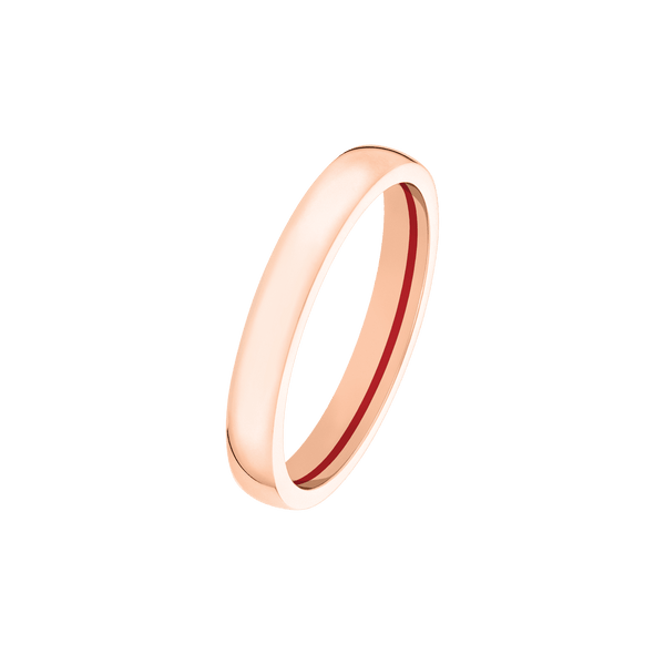 Hong Xian wedding band in 18K rose gold and red HyCeram®, width 3.0mm
(3 mm Red Line) CRW30AARGRH