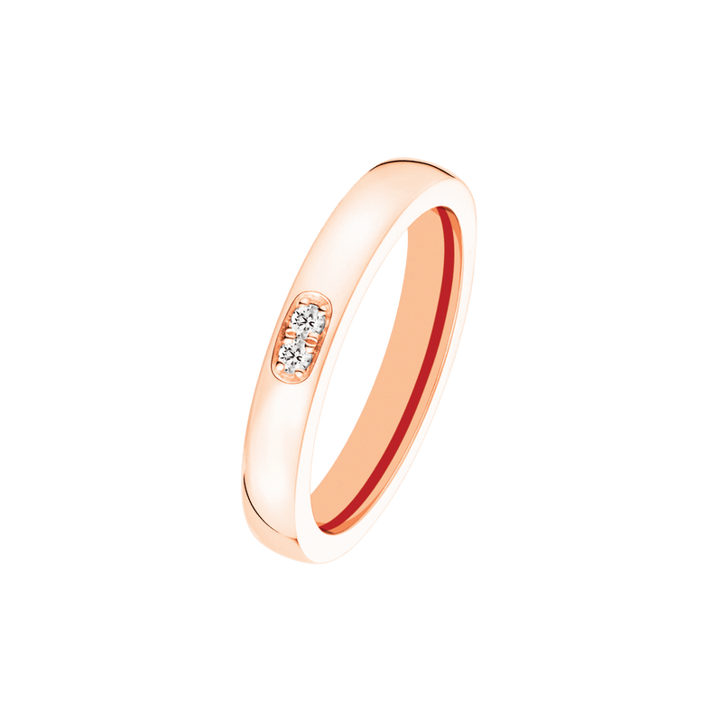 Qeelin CRW30ABRGRH Hong Xian 18K Rose Gold Diamond 3mm Wedding Band