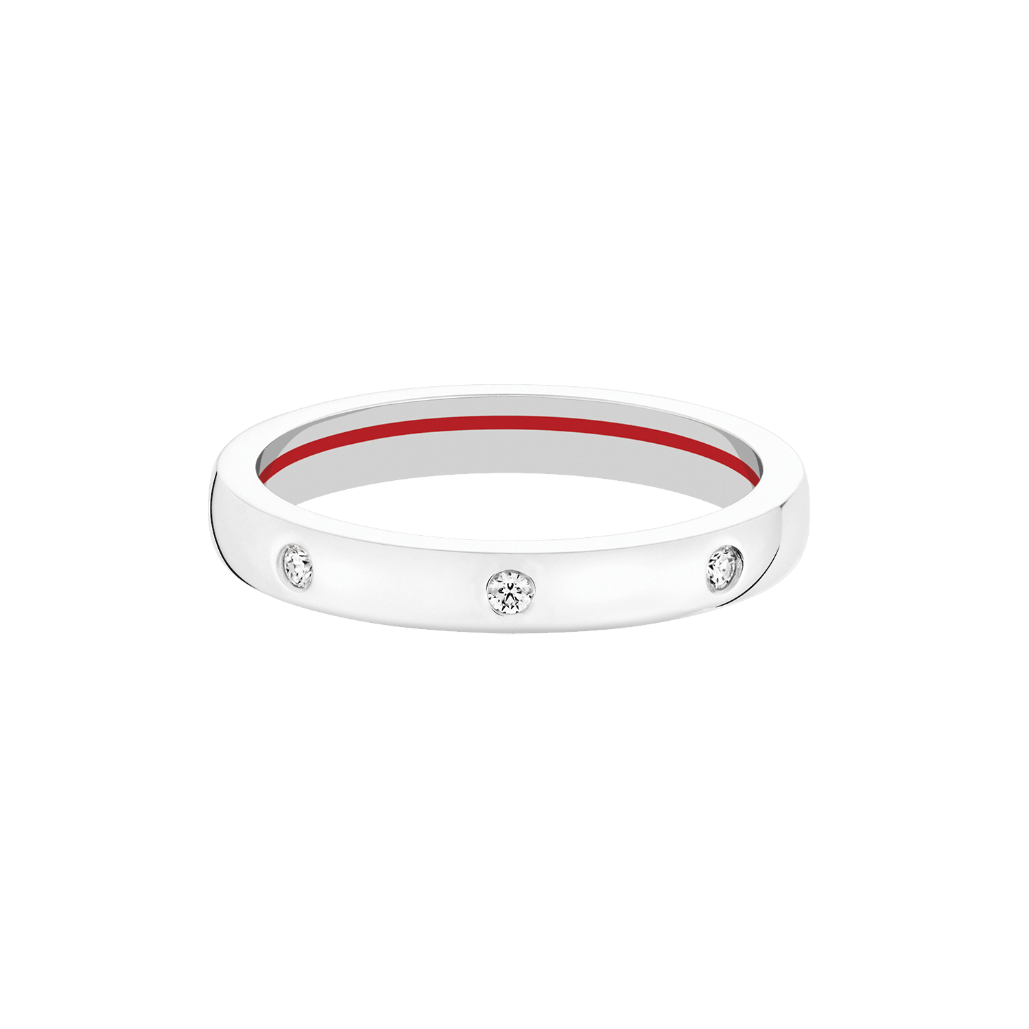 Qeelin CRW30ACPTRH Hong Xian 18K Rose Gold 8 Diamonds 3mm Wedding Band