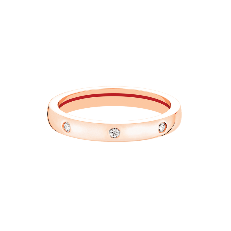 Qeelin Hong Xian Rose Gold 8 Diamond 3MM Band