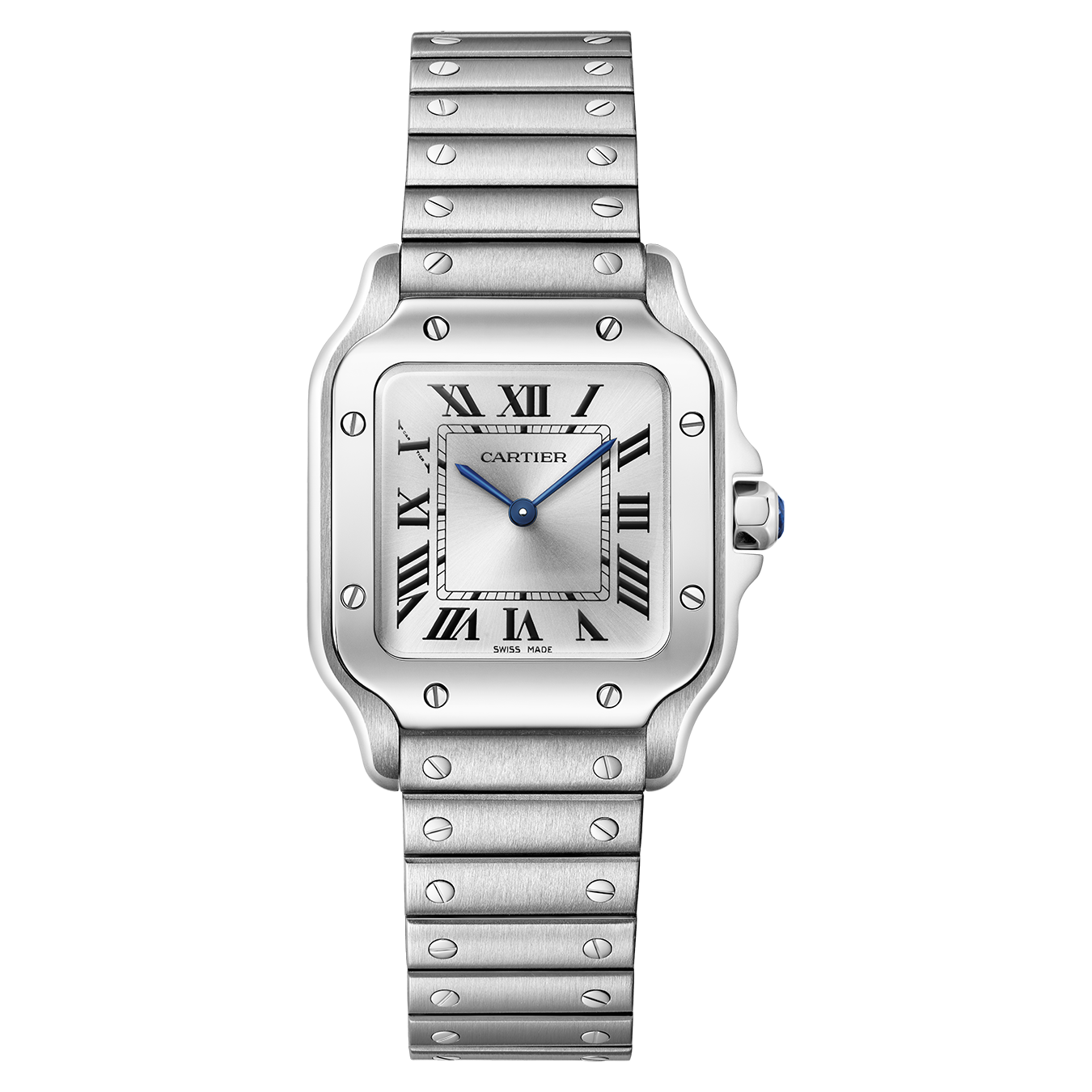WSSA0082 Cartier Santos Small Model Stainless Steel Silver Dial Quartz Watch 