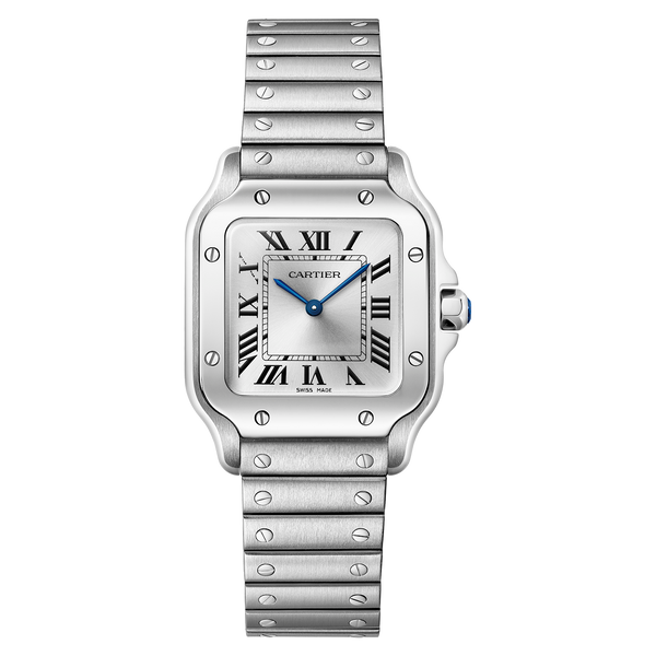 WSSA0082 Cartier Santos Small Model Stainless Steel Silver Dial Quartz Watch 