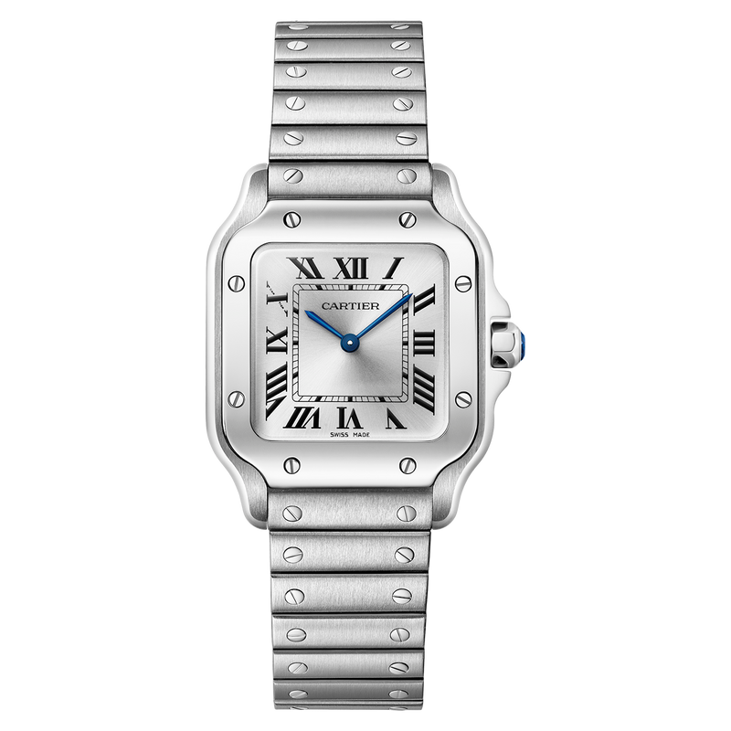 WSSA0082 Cartier Santos Small Model Stainless Steel Silver Dial Quartz Watch 