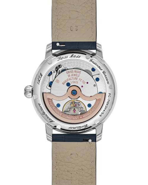 Frederique Constant Manufacture Classic Worldtimer Gradient Blue 40mm FC719BLW3H6 caseback