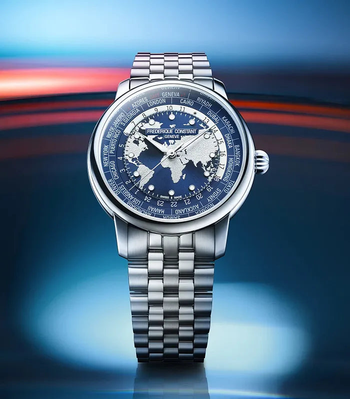 Frederique Constant Manufacture Classic Worldtimer Blue 40mm FC719NN3H6B product shot