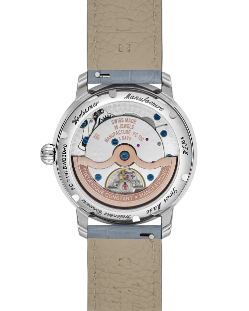 Frederique Constant Limited Edition Manufacture Classic Worldtimer Light Blue 40mm FC719LBWD3DH6 caseback