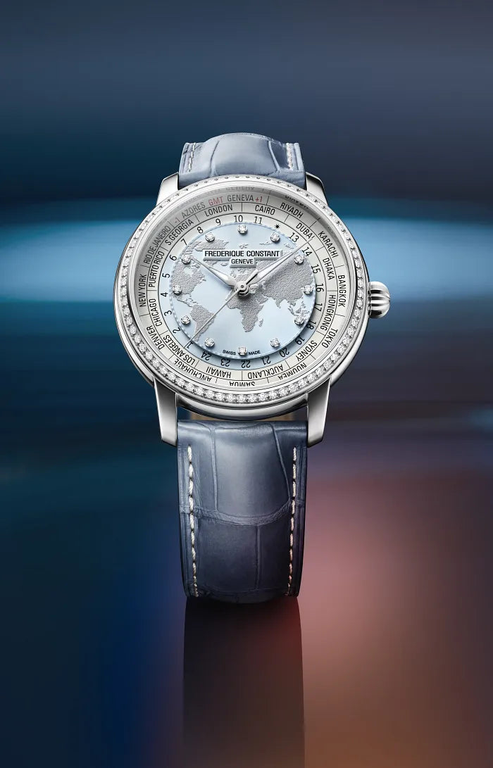 Frederique Constant Limited Edition Manufacture Classic Worldtimer Light Blue 40mm FC719LBWD3DH6 product shot