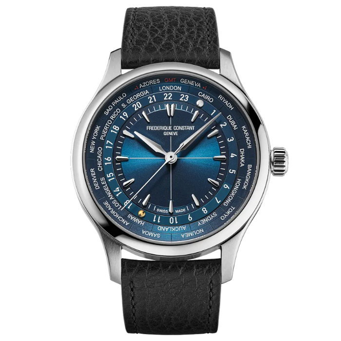 Frederique Constant Limited Edition Manufacture Classic Worldtimer Blue 40mm FC718N4H6 front view