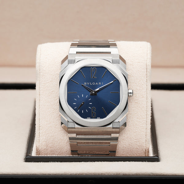 BVLGARI 103431 Bulgari Octo Finissimo Automatic Blue Dial Stainless Steel 40mm Watch dial