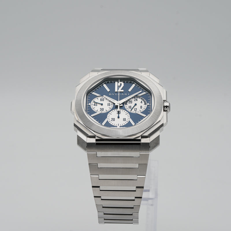 BVLGARI 103467 Bulgari Octo Finissimo Chrono GMT Stainless Steel 43mm Watch bezel