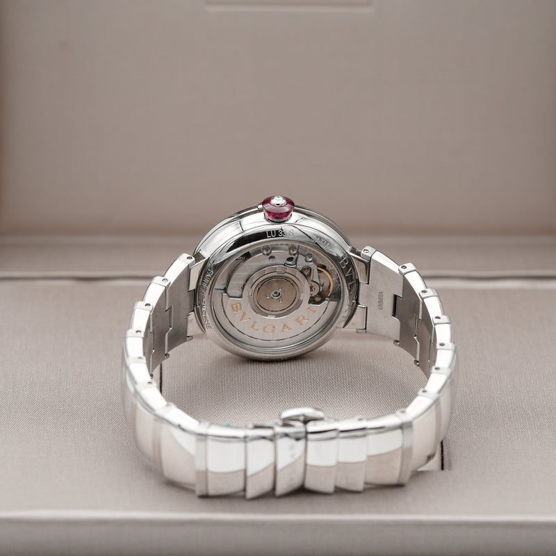 FINAL SALE | BVLGARI 102199 Bulgari Lvcea Automatic Stainless Steel Automatic Watch caseback movement 2