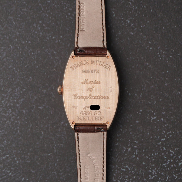 Franck Muller 6850SCREL5NE Cintree Curvex Automatic Date Rose Gold Watch caseback