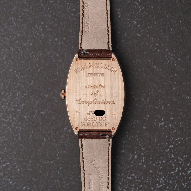 Franck Muller 6850SCREL5NE Cintree Curvex Automatic Date Rose Gold Watch caseback