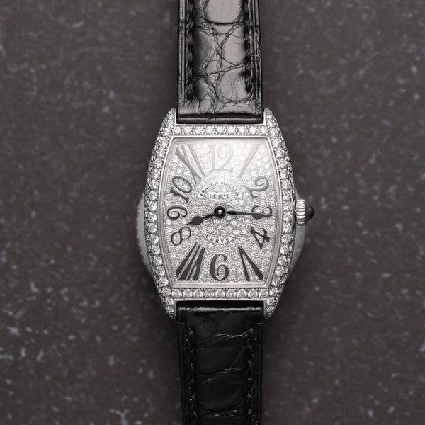 Franck Muller 1752QZV-RDCDWGW Cintree Curvex White Gold Quartz Diamond Watch dial