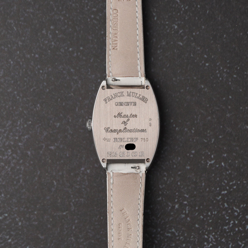 Franck Muller Cintree Curvex White Gold Quartz 7502QZDCD1RRELWGE caseback