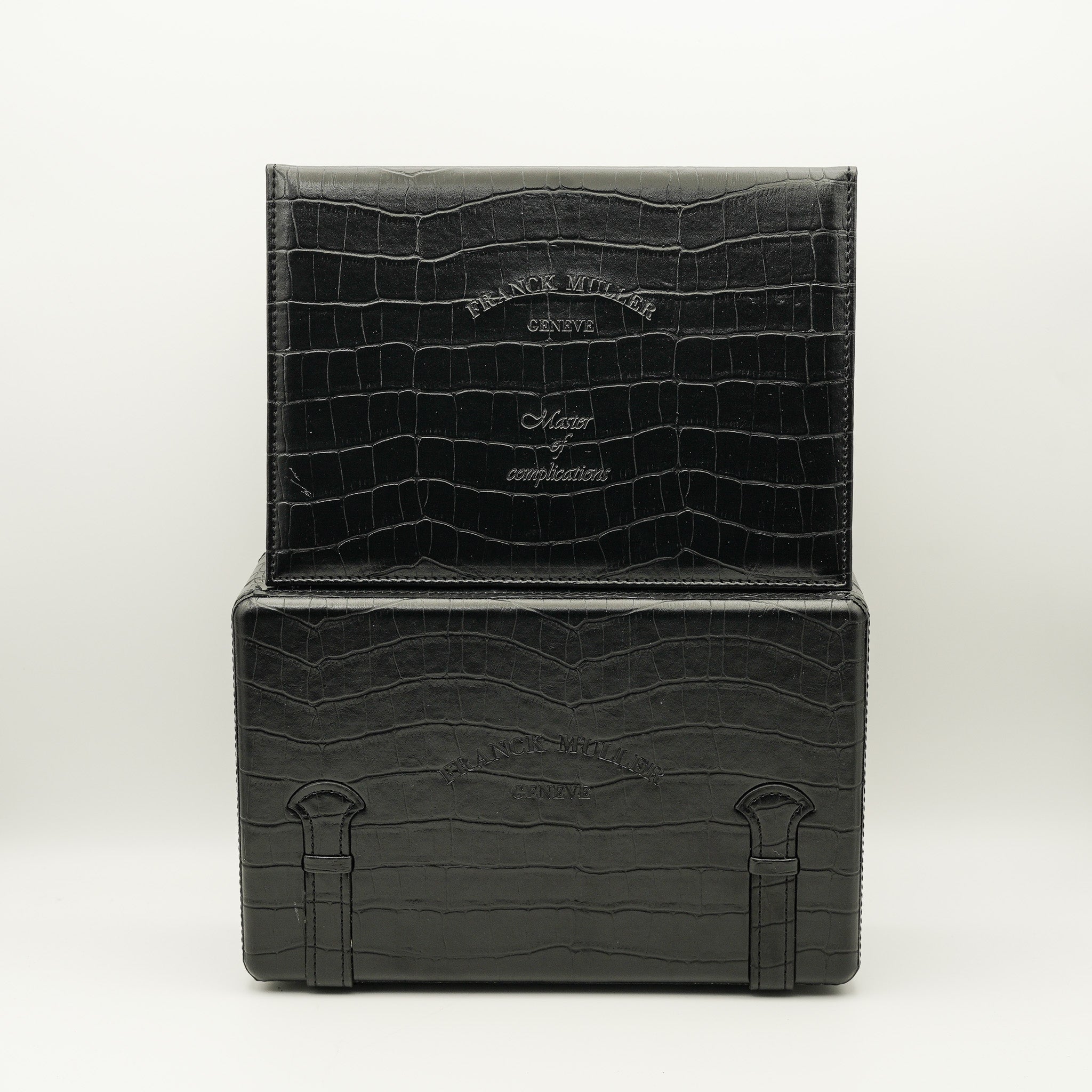 Franck Muller Black Crocodile Watch box and documents