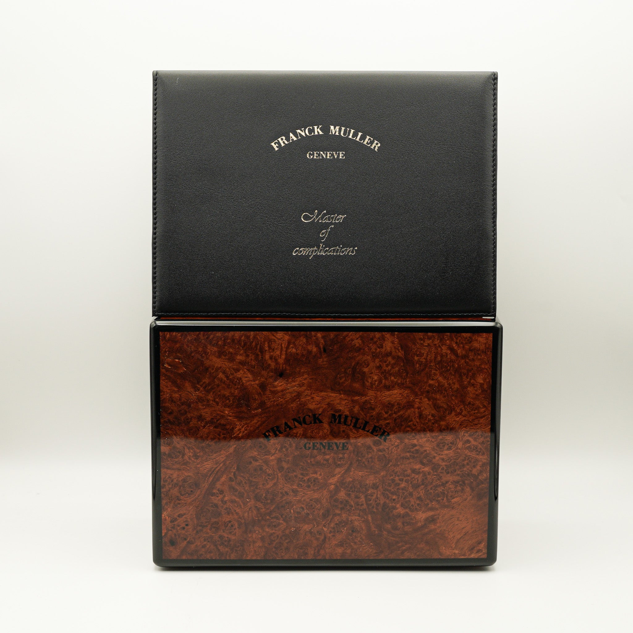 Franck Muller Brown lacquer watch box and documents