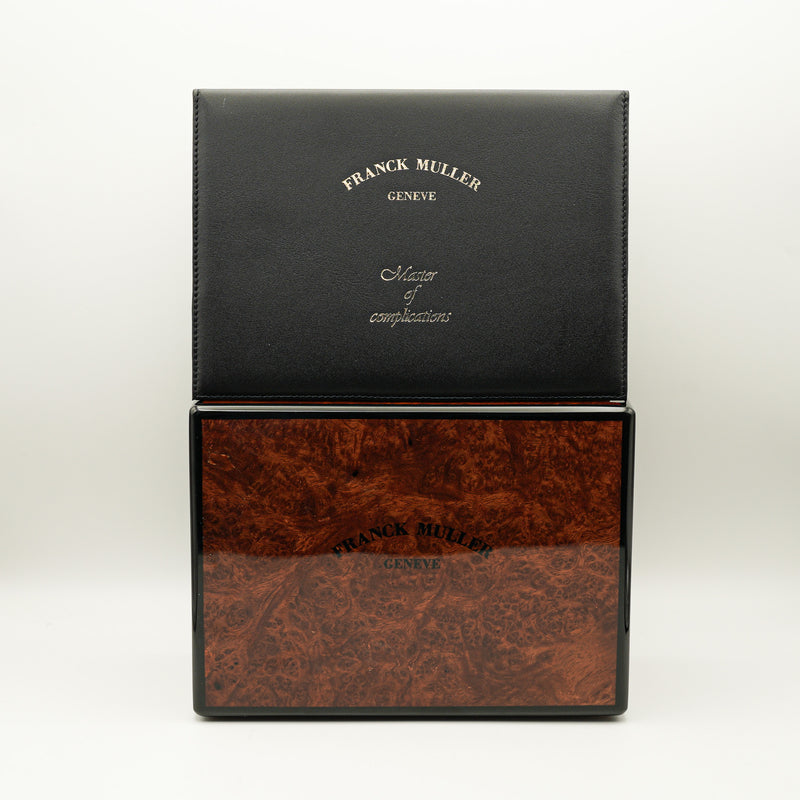 Franck Muller Brown lacquer watch box and documents