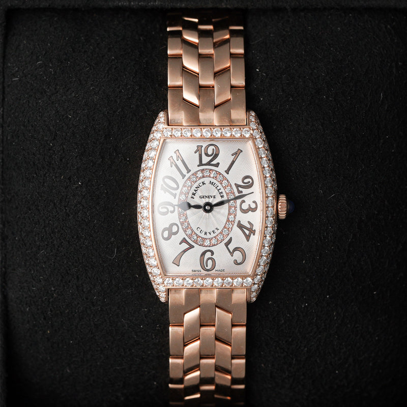 SALE Franck Muller Cintree Curvex 18k Rose Gold Ladies Quartz