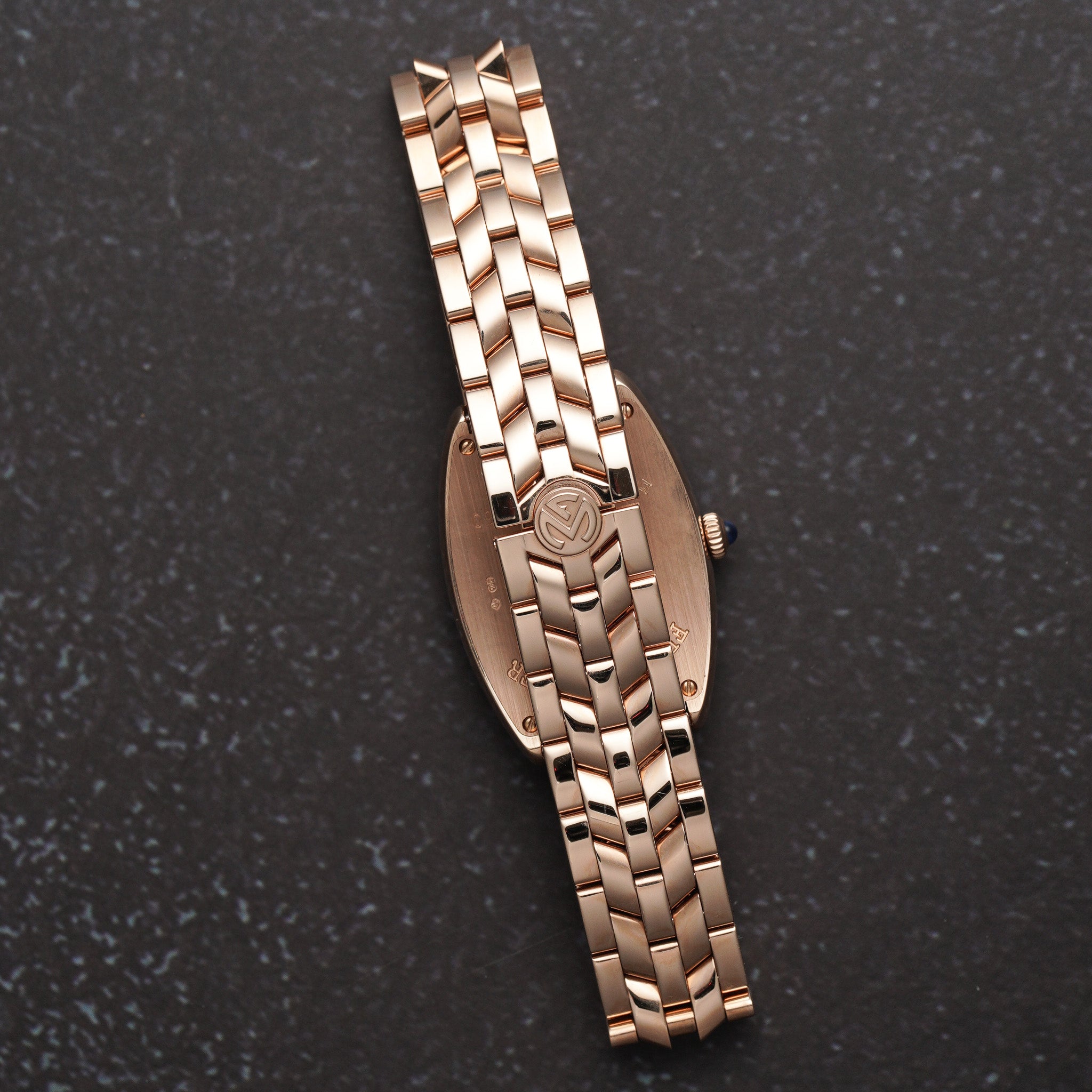 Franck Muller Cintree Curvex Ladies Quartz Rose Gold 1752QZDCD bracelet clasp