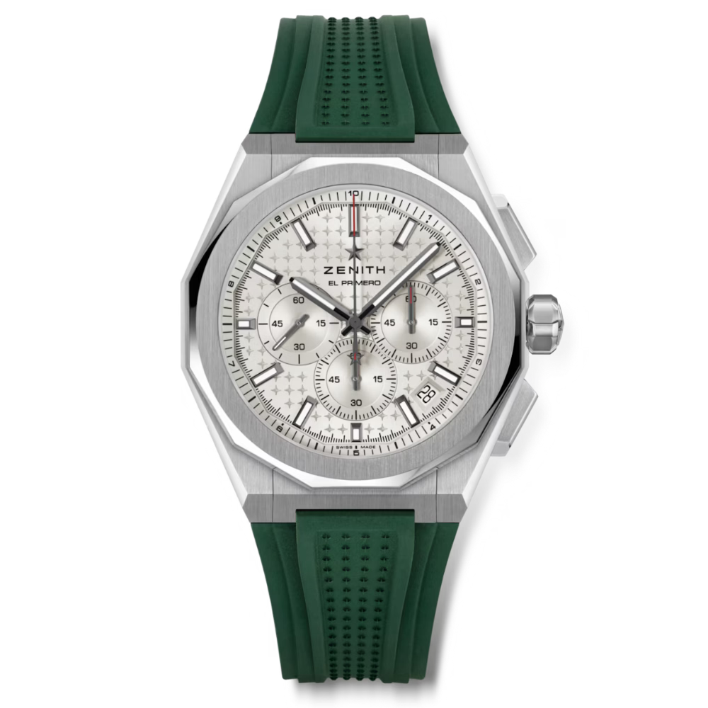 Zenith Defy Skyline Chronograph Silver White 42mm 03.9500.3600/01.I001 green strap option