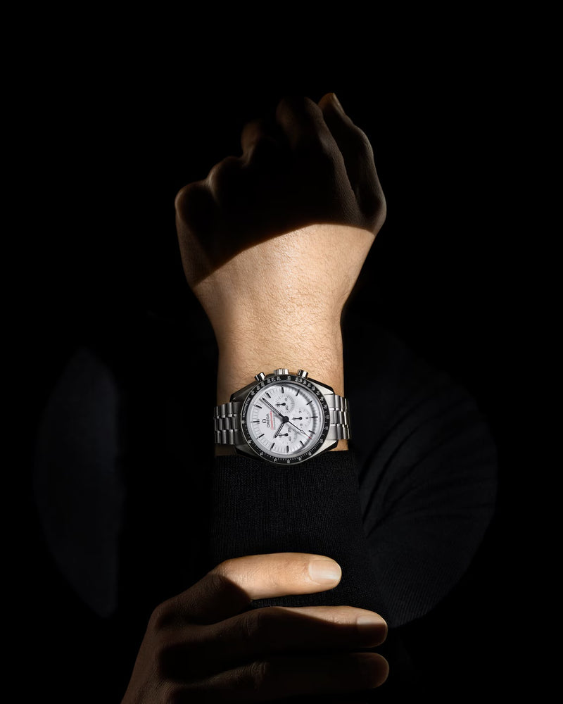 OMEGA Speedmaster Moonwatch White Dial Chronograph wrist