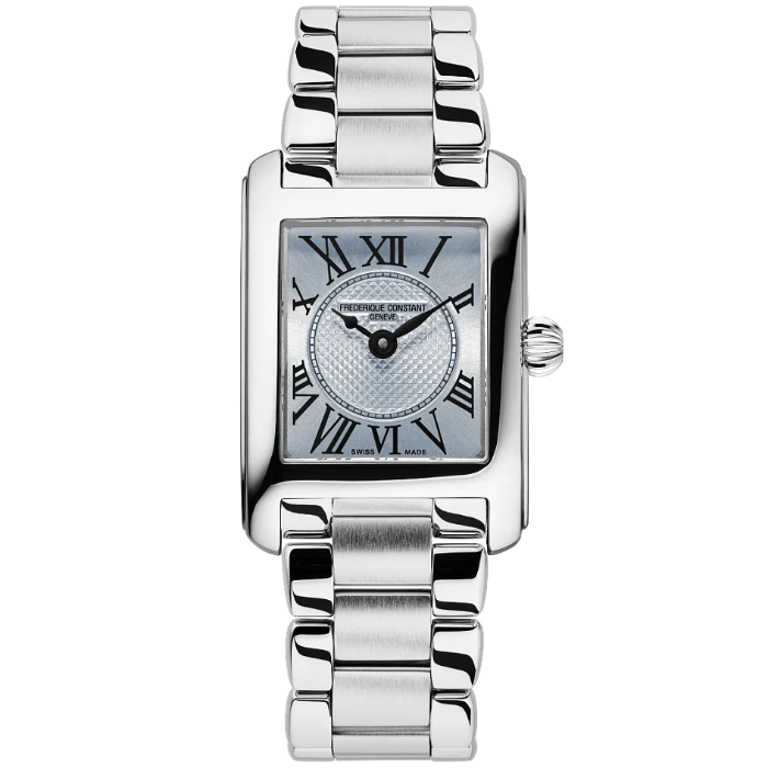 Frederique Constant Classics Carree Light Blue 30mm FC200LBMC26B front view