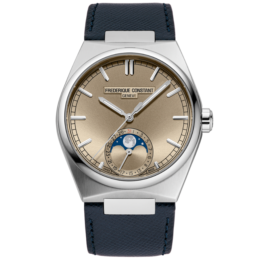 Frederique Constant Manufacture Highlife Moonphase Date Champagne Rose 39mm FC716RG3NH6 front view