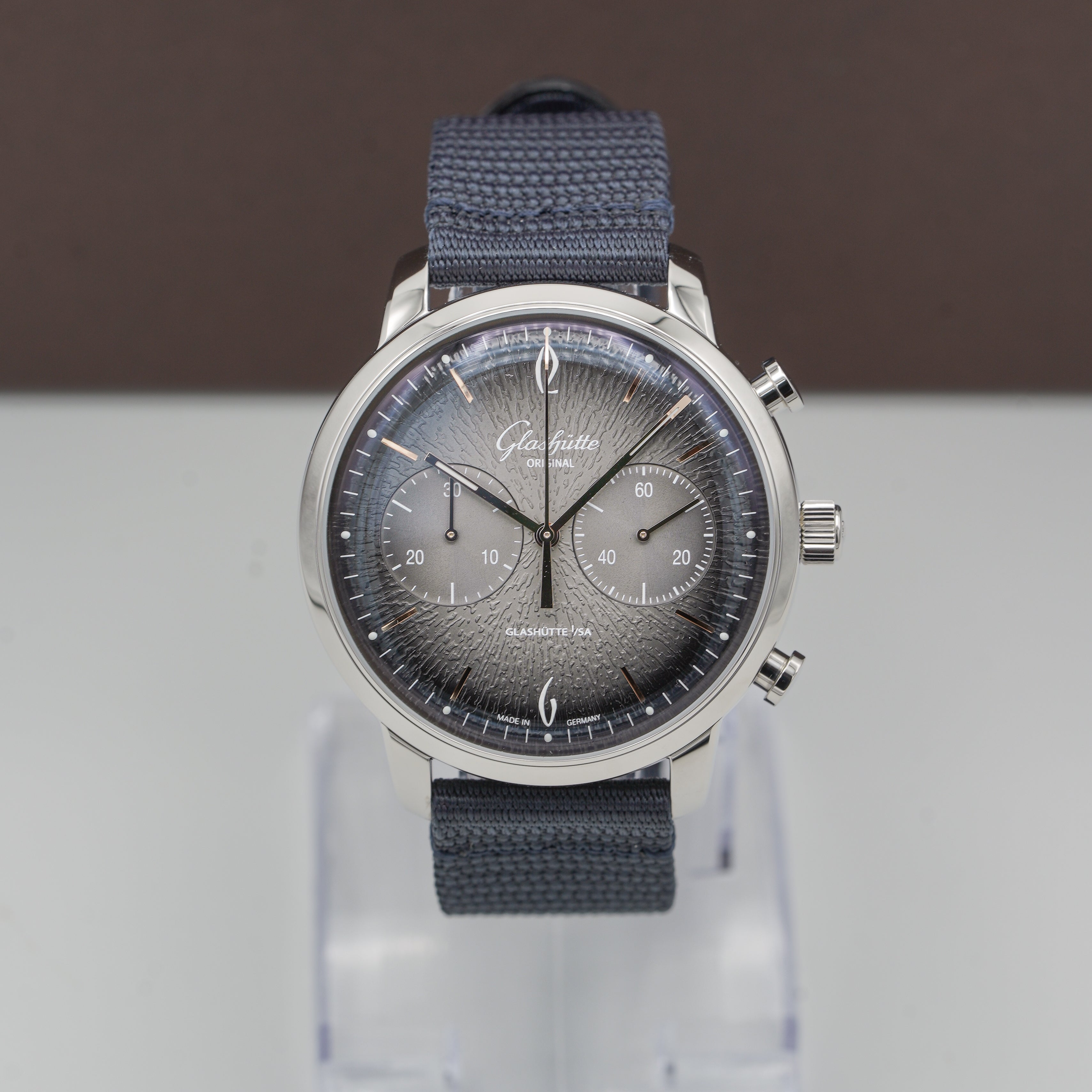 Glashütte Original Sixties Chronograph Annual Edition Grey dial soldier shot
