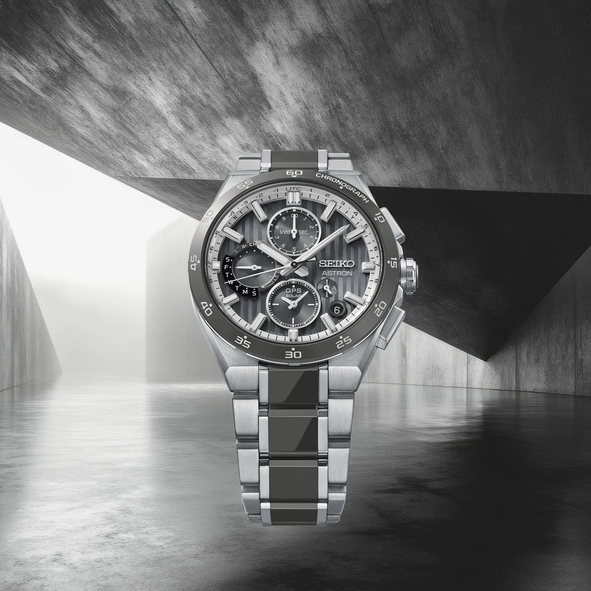 Seiko Astron GPS Solar Dual-Time Chronograph Gray 43mm HAB007 product shot