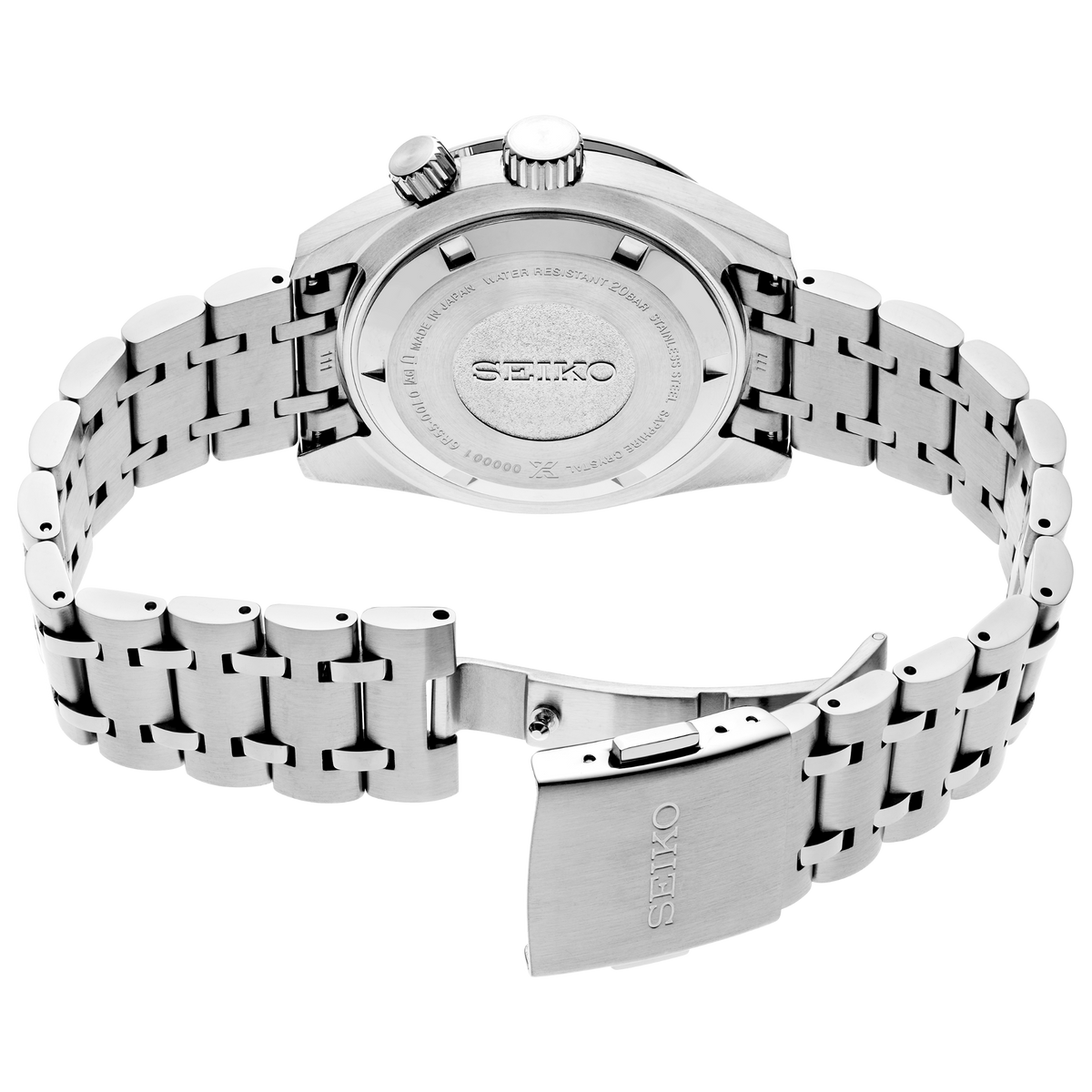 Seiko Prospex Speedtimer Mechanical Light Blue 39.5mm HBC003 back side view