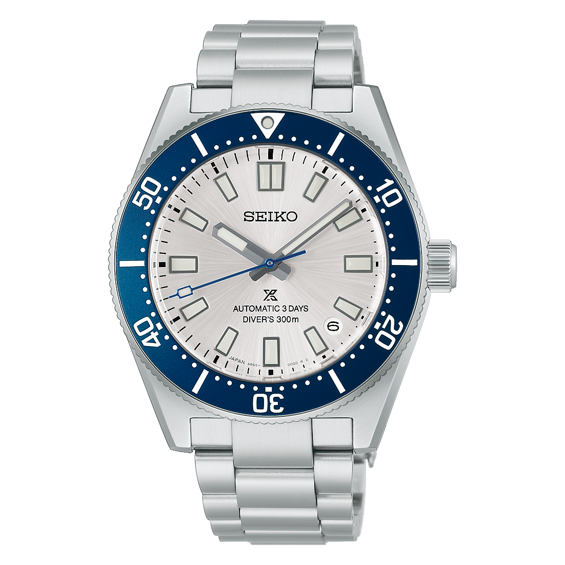 Front View of Seiko Prospex Luxe 1965 Diver Automatic Silver Dial 145th Anniversary Limited Edition 40mm HBC005