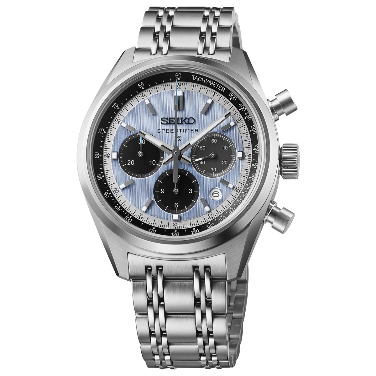 Seiko Prospex Speedtimer Mechanical Chronograph Sky Blue 42mm HBD001 front view