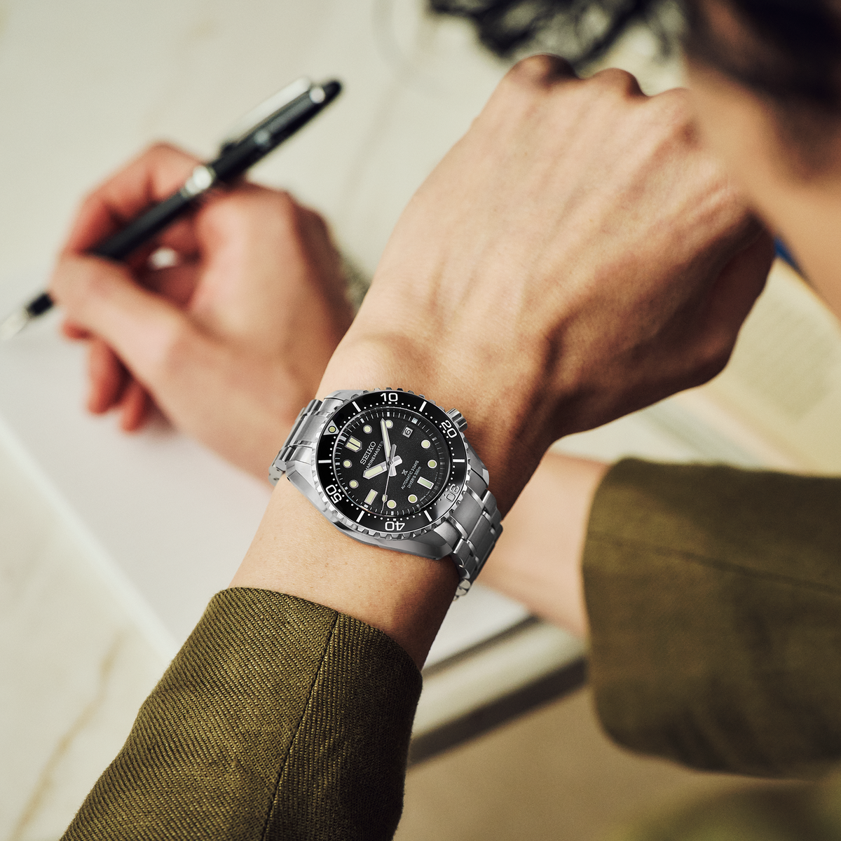 Seiko Prospex Marinemaster 1968 Heritage Diver’s Black 42mm HBF001 model wrist shot