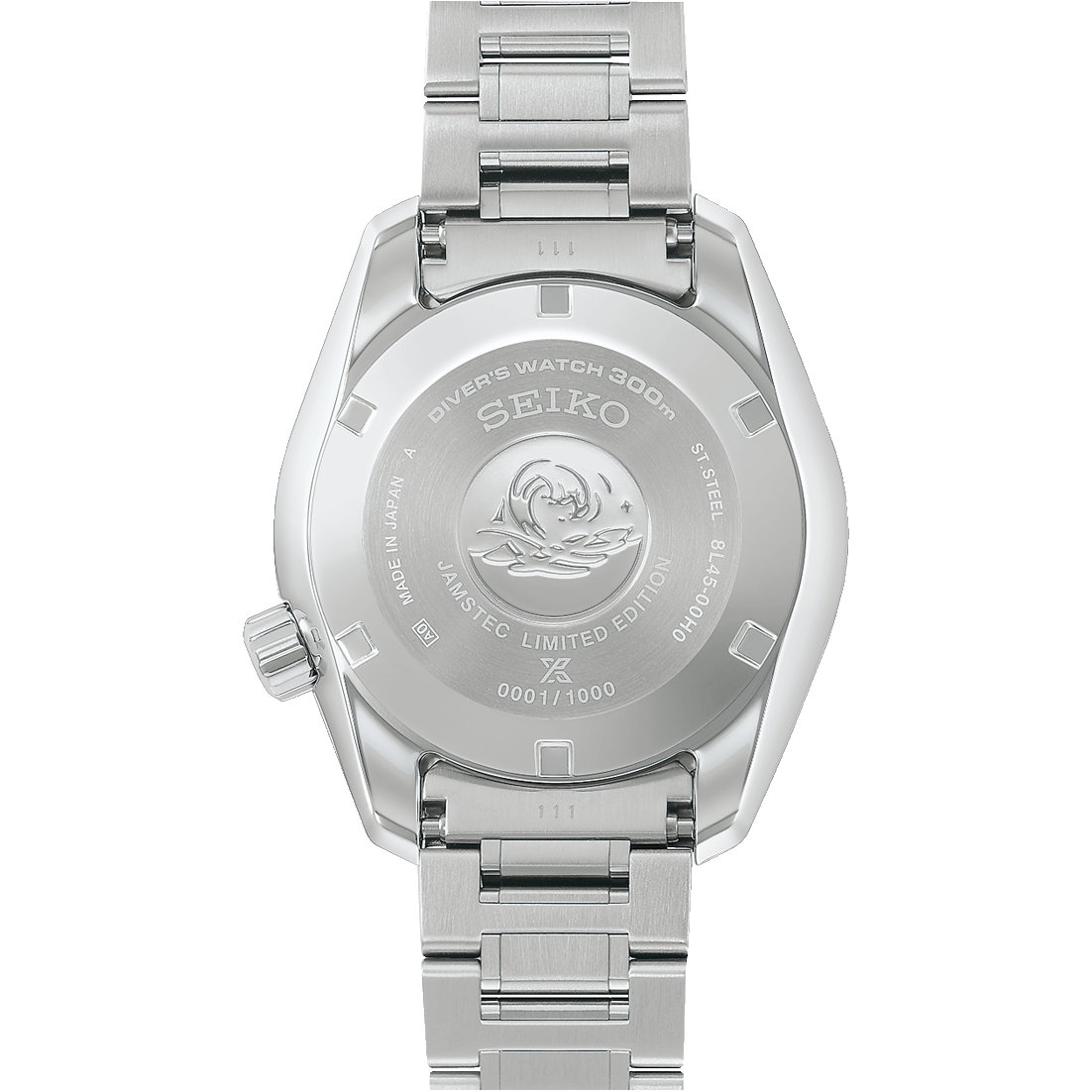 Back view of Seiko Prospex Marinemaster 1968 Heritage JAMSTEC Limited Edition HBF002