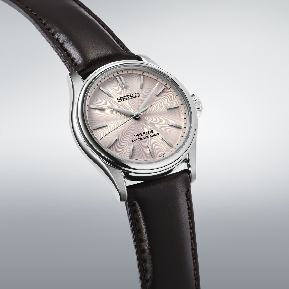 HCC003 | Seiko Presage Classic Series Automatic Watch Pink Dial soldier shot 2