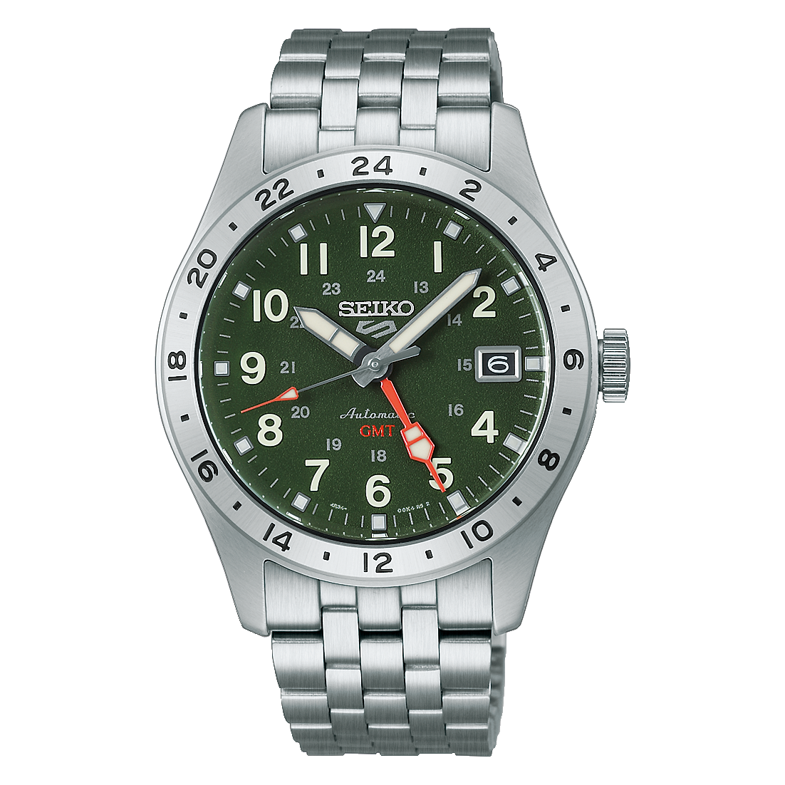 HDB001 Seiko 5 Automatic GMT Green Dial Soldier Shot 6