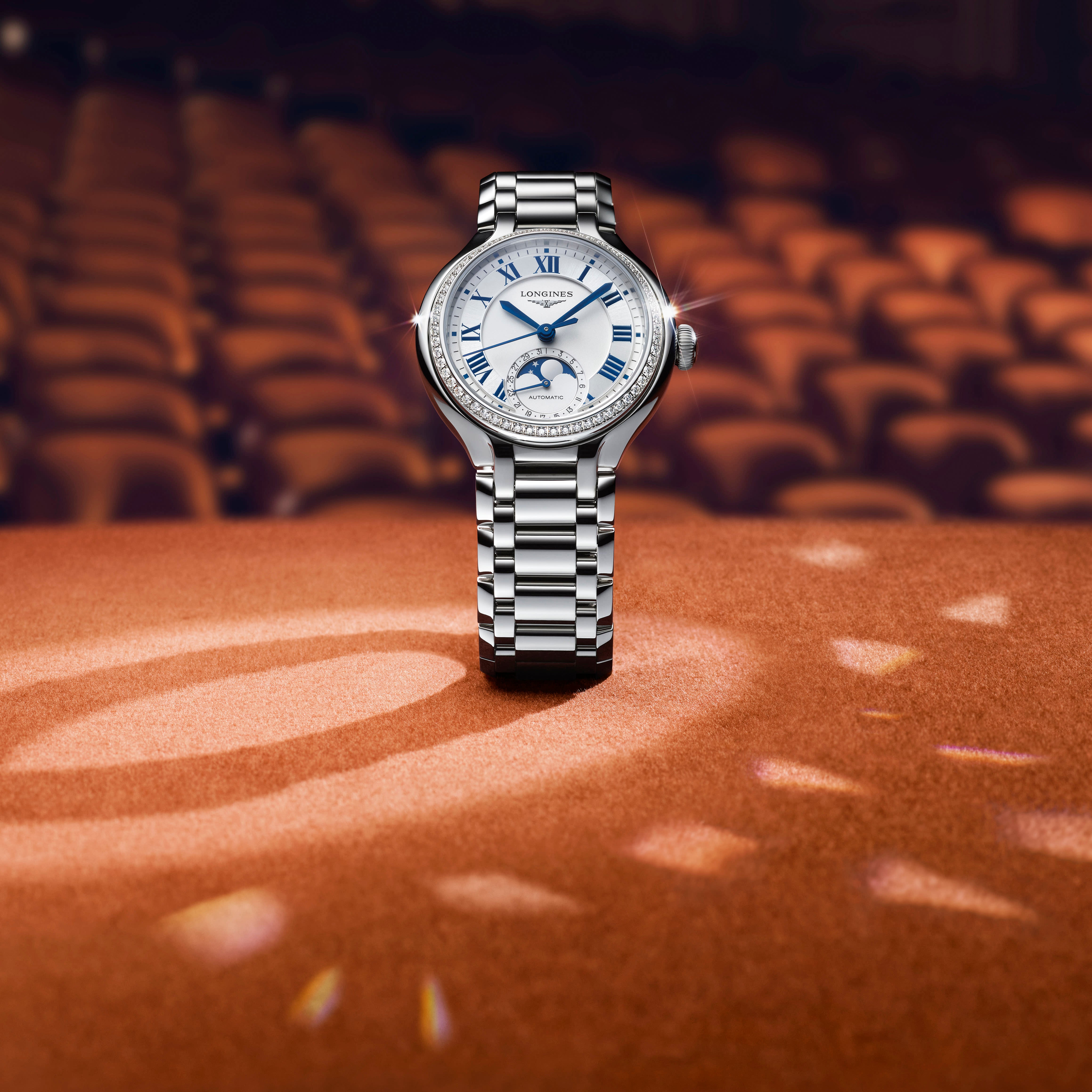 L81260716 Longines PrimaLuna Stainless Steel Moon Phase Diamond
