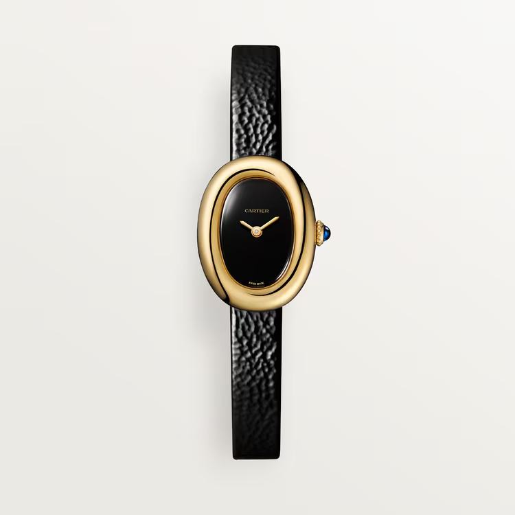 Cartier WGBA0040 Mini Baignoire de Cartier Yellow Gold Black Dial Quartz Watch