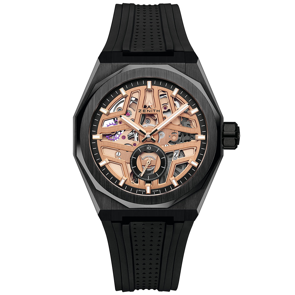 Black rubber Zenith Defy Skyline Skeleton Black 41mm 49.9300.3620/07.I001