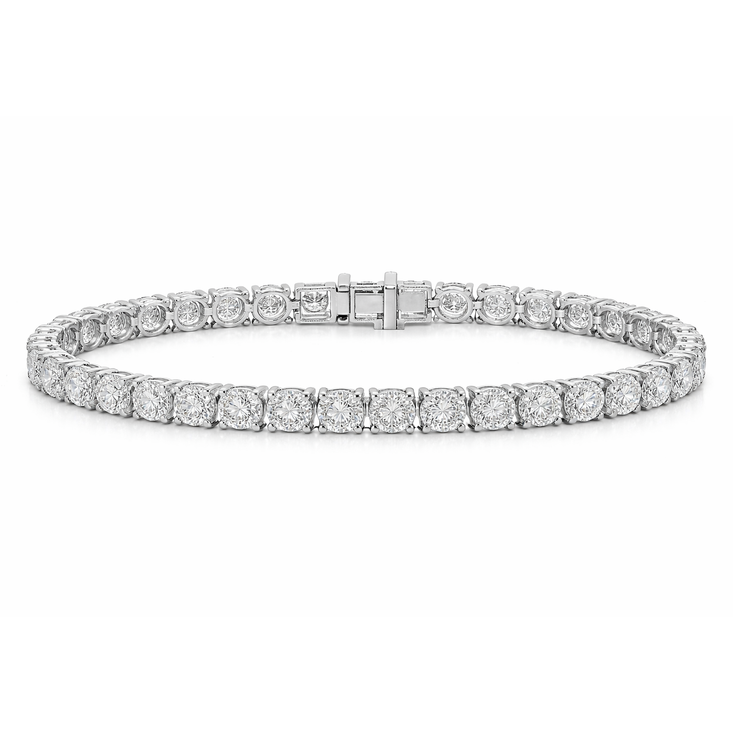 2ctw to 15ctw Platinum Certified Lab Grown Diamond 4 Prong Round Tennis Bracelet