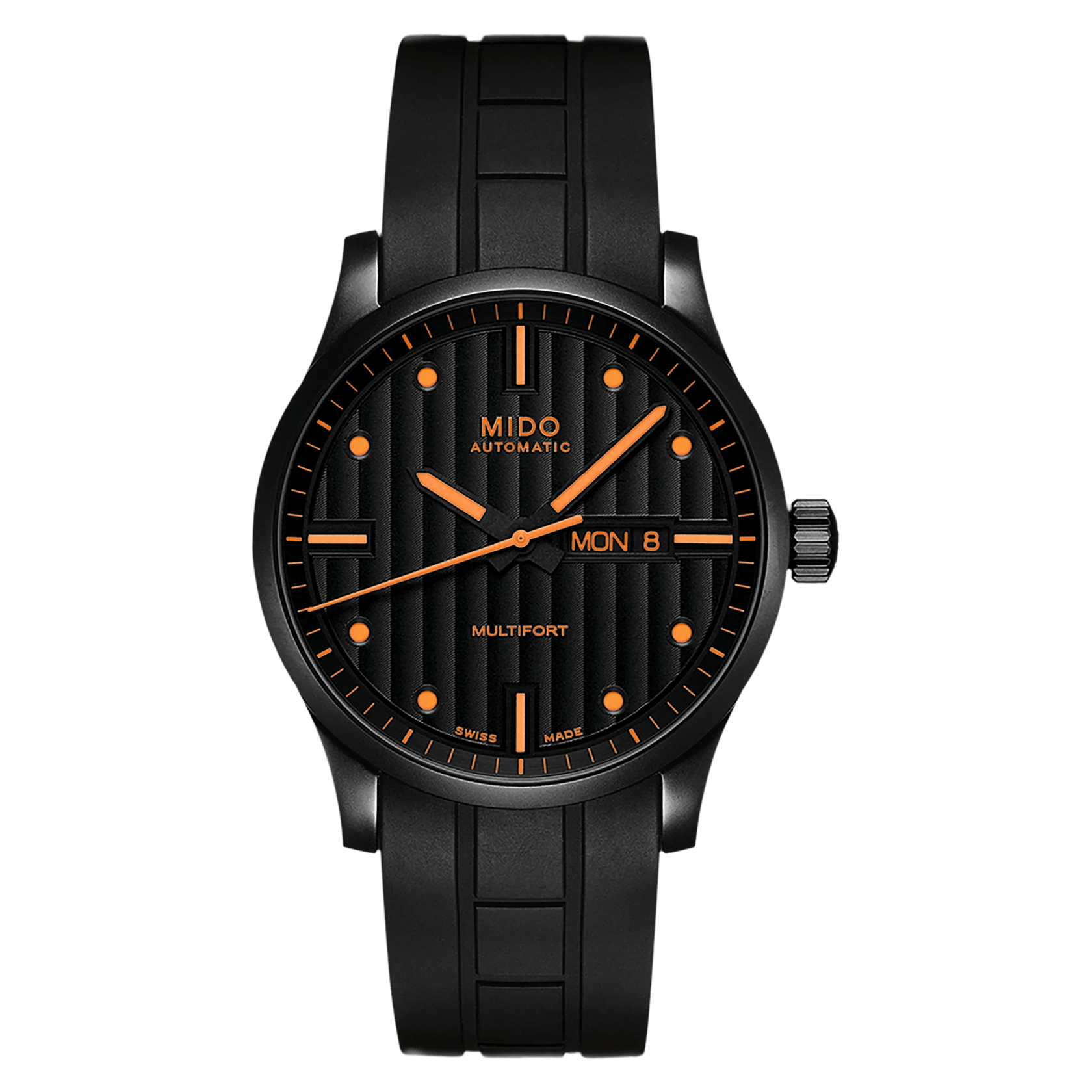 MIDO Multifort Gent Black Dial Stainless Steel with Black PVD Coating with Black Rubber Strap - 42mm - M0054303705180